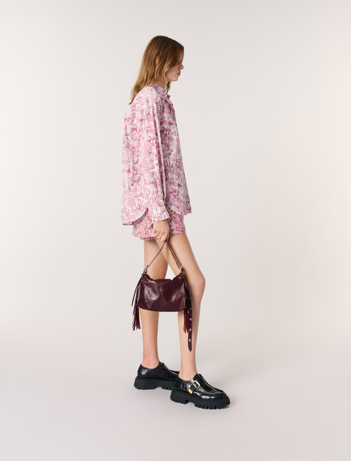LEAF PRINT STRETCH SHIRT - White | ZARA United States