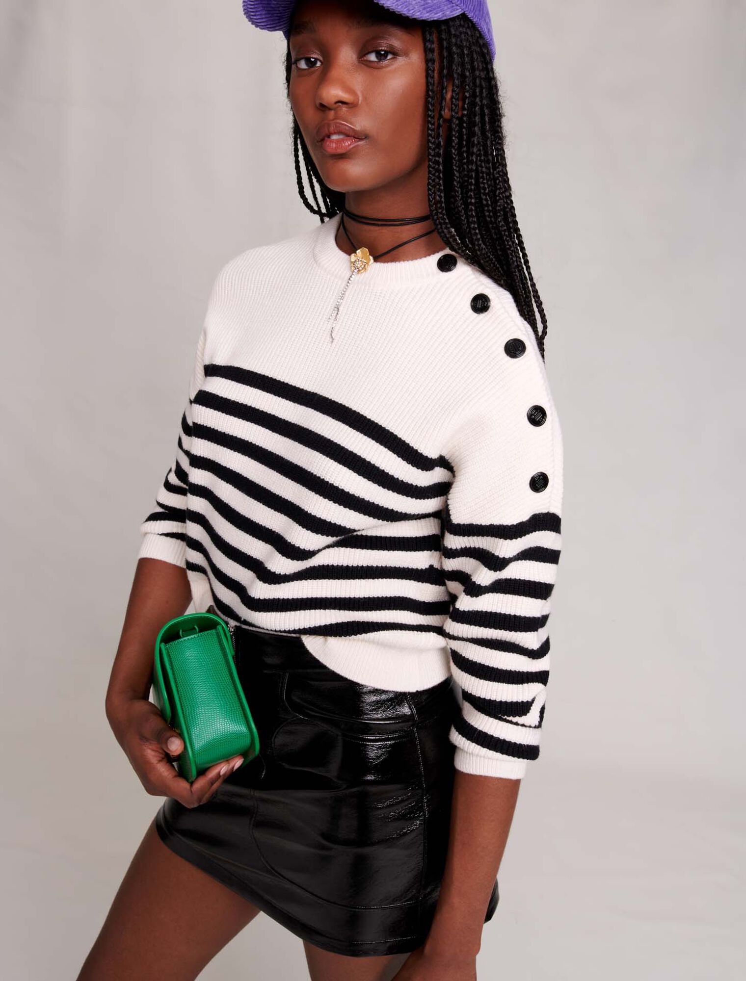 Striped knit sweater