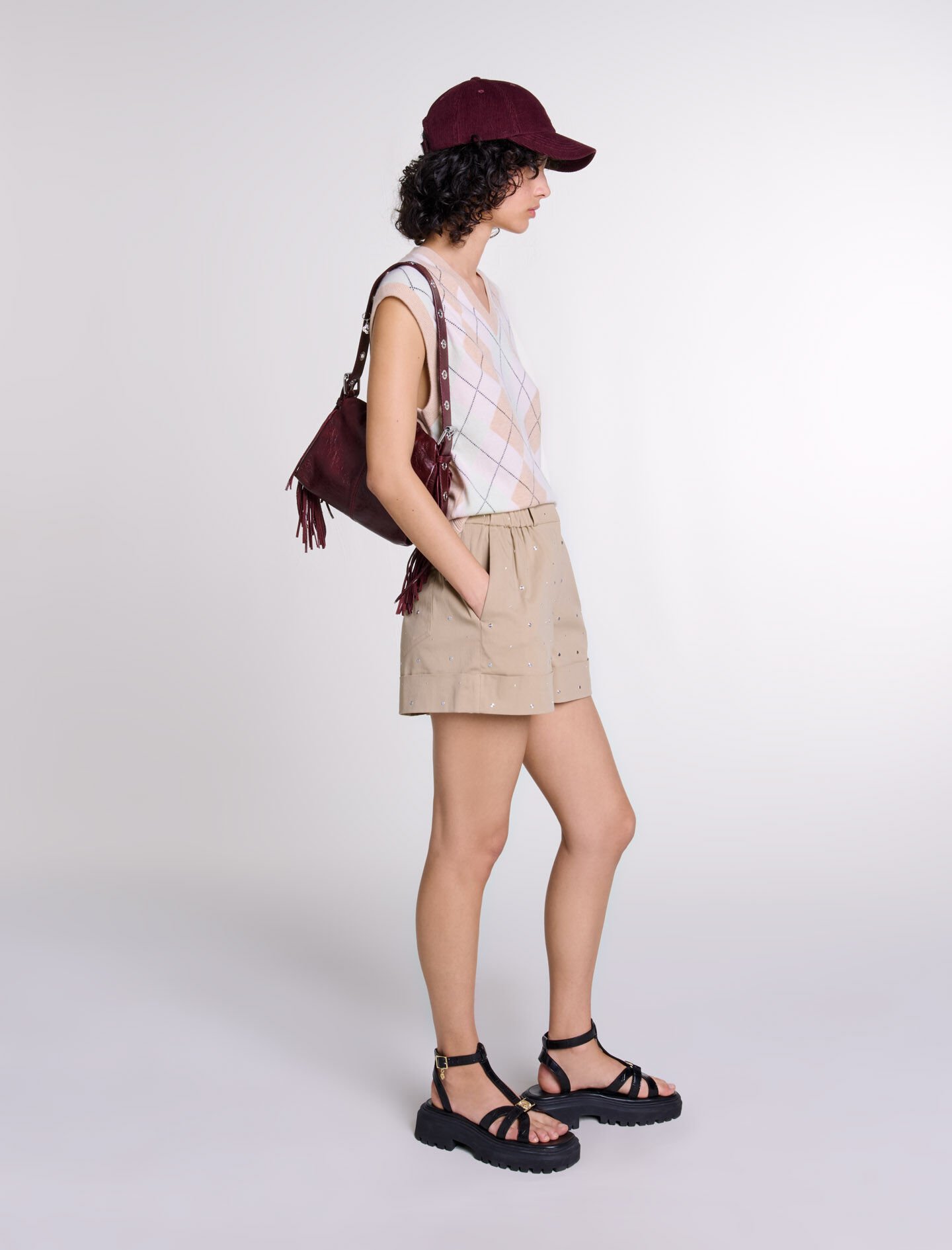 Sleeveless wool blend jumper Natural For Women | Maje Sleeveless wool blend jumper Natural For Women | Maje