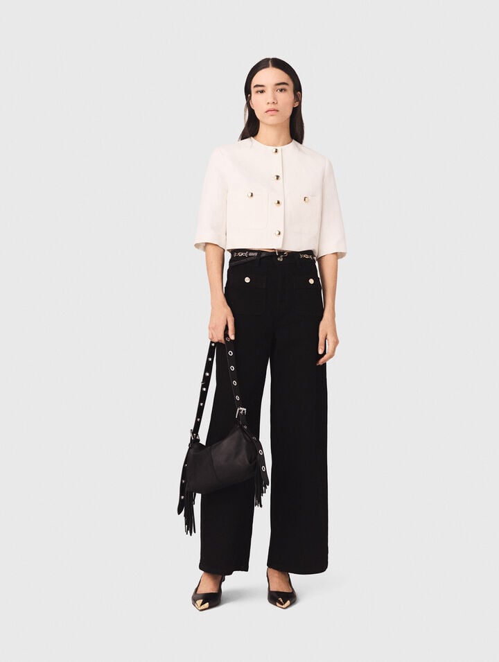 Straight-leg jeans with patch pockets