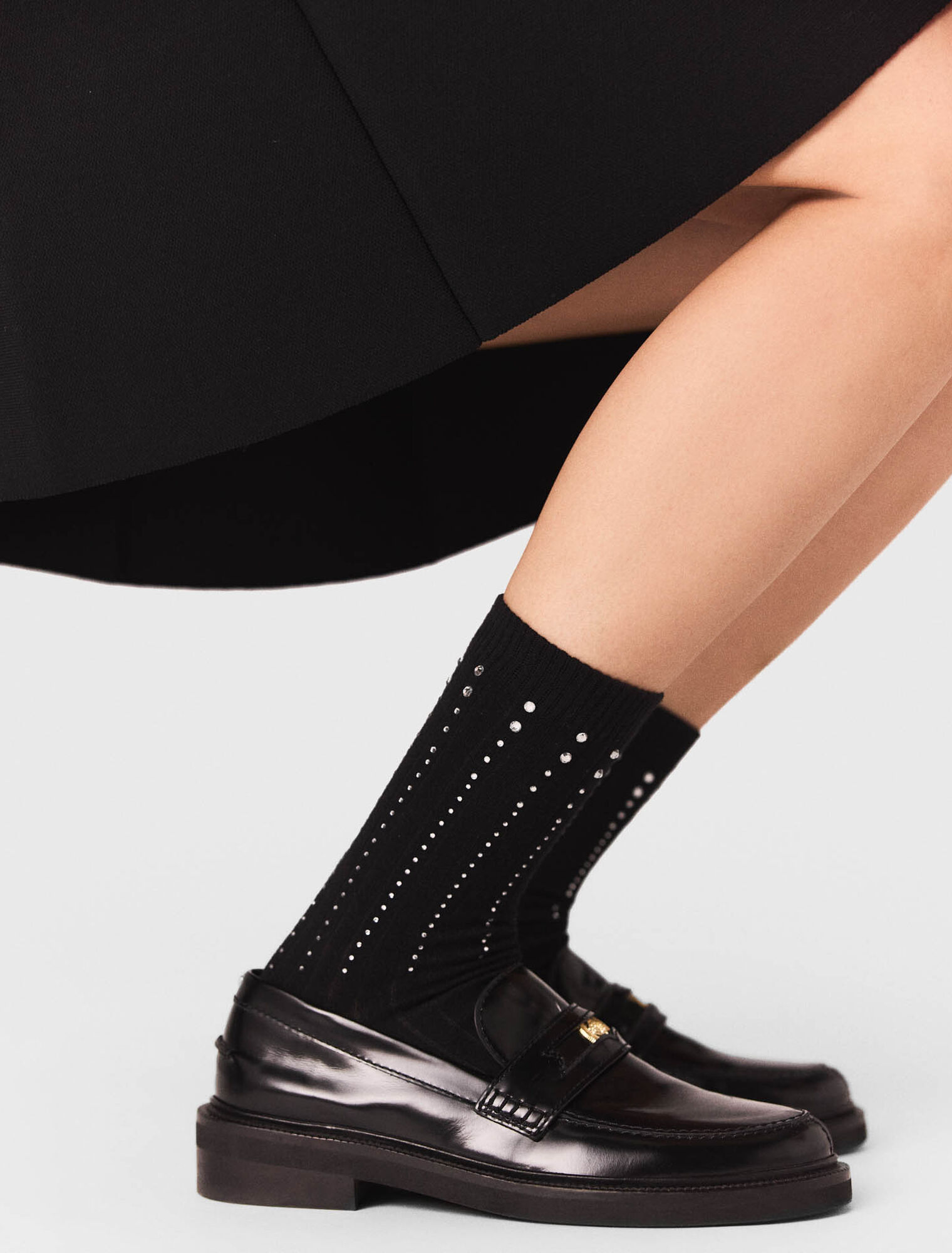 Rhinestone cotton socks