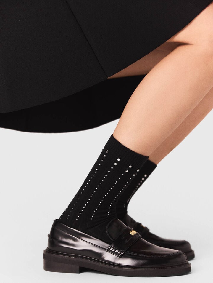 Rhinestone cotton socks