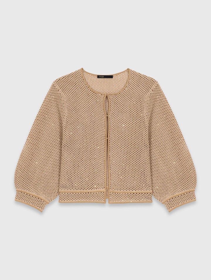 Rhinestone knit cardigan