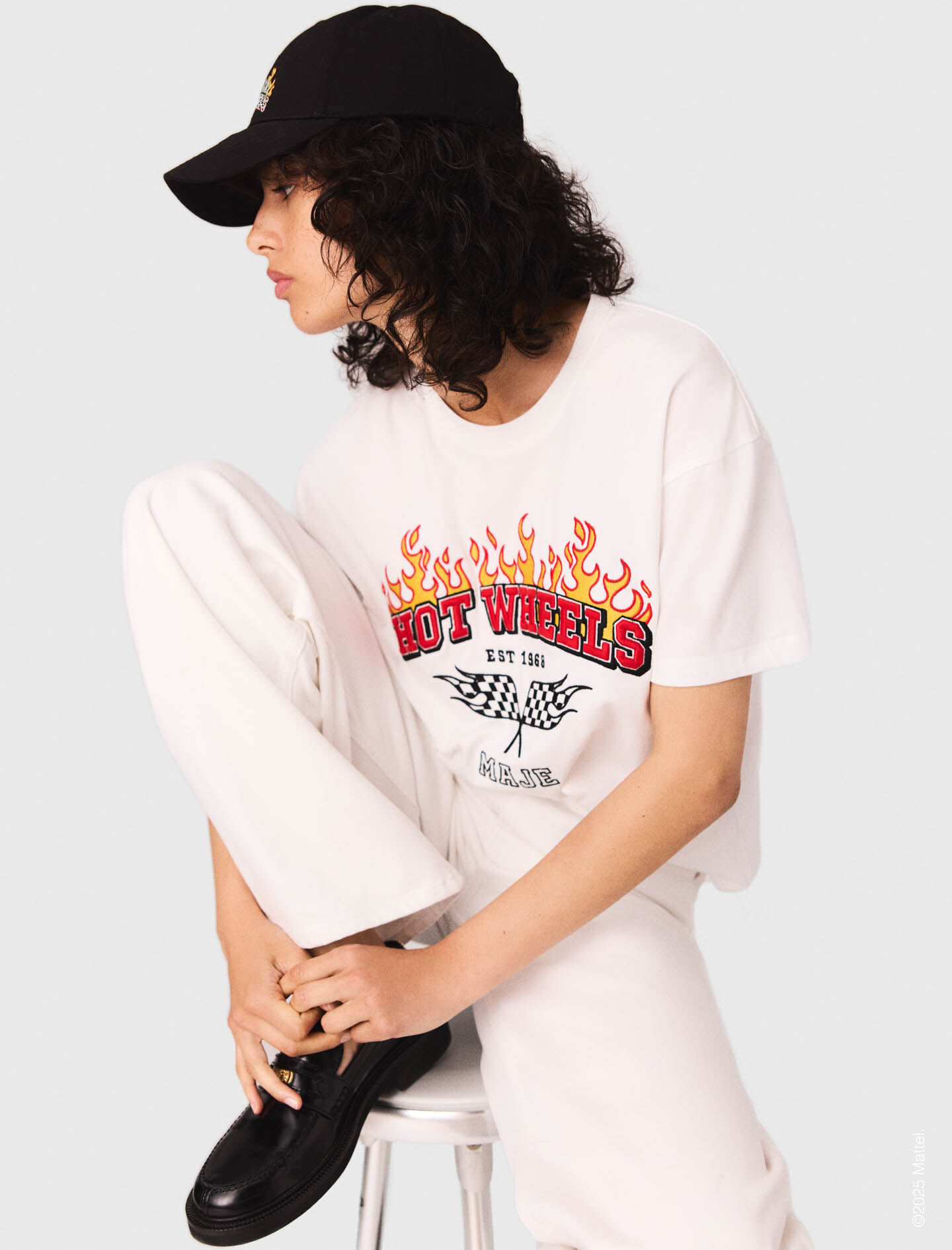 Embroidered T-shirt White For Women | Maje