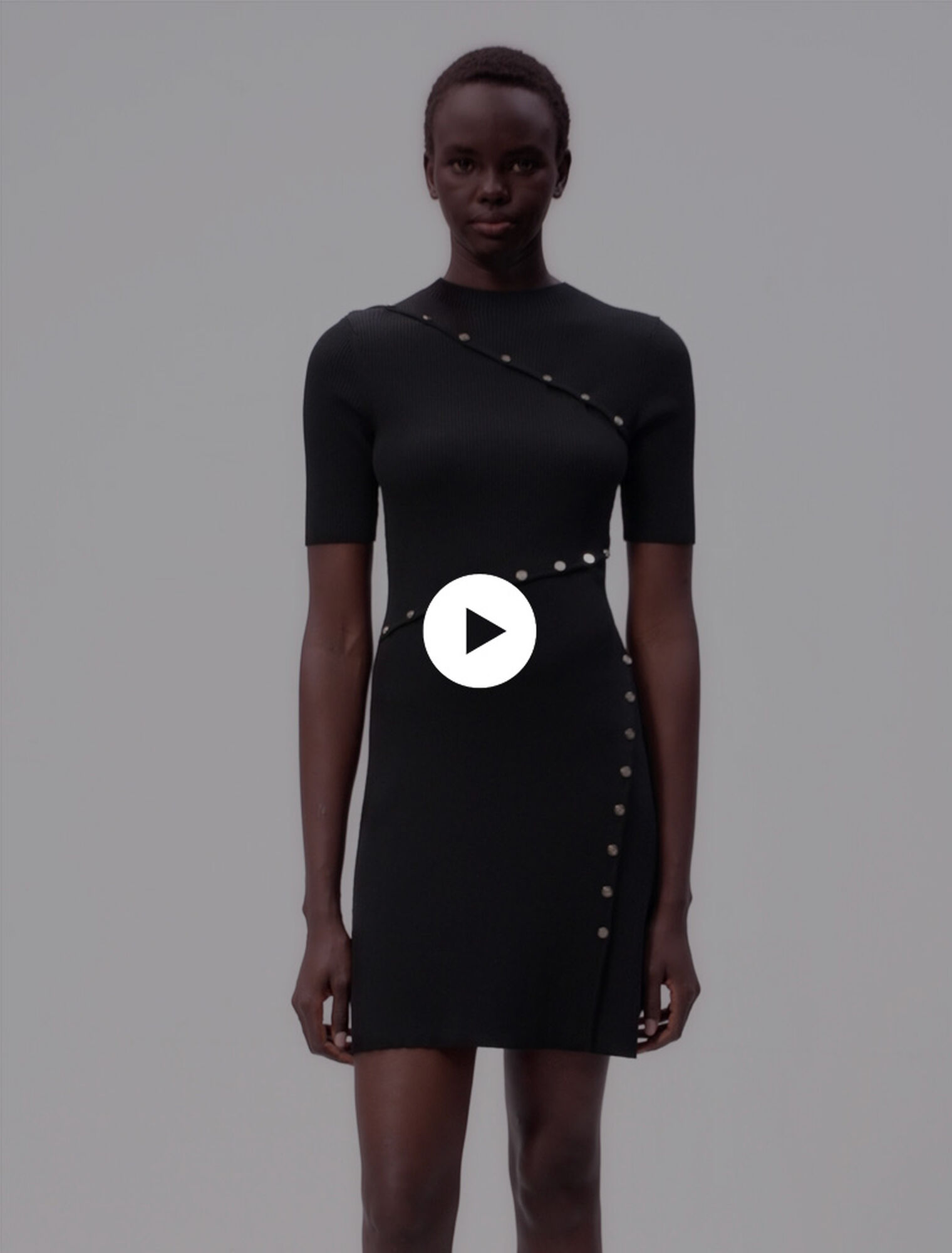 Dress in ribbed knit