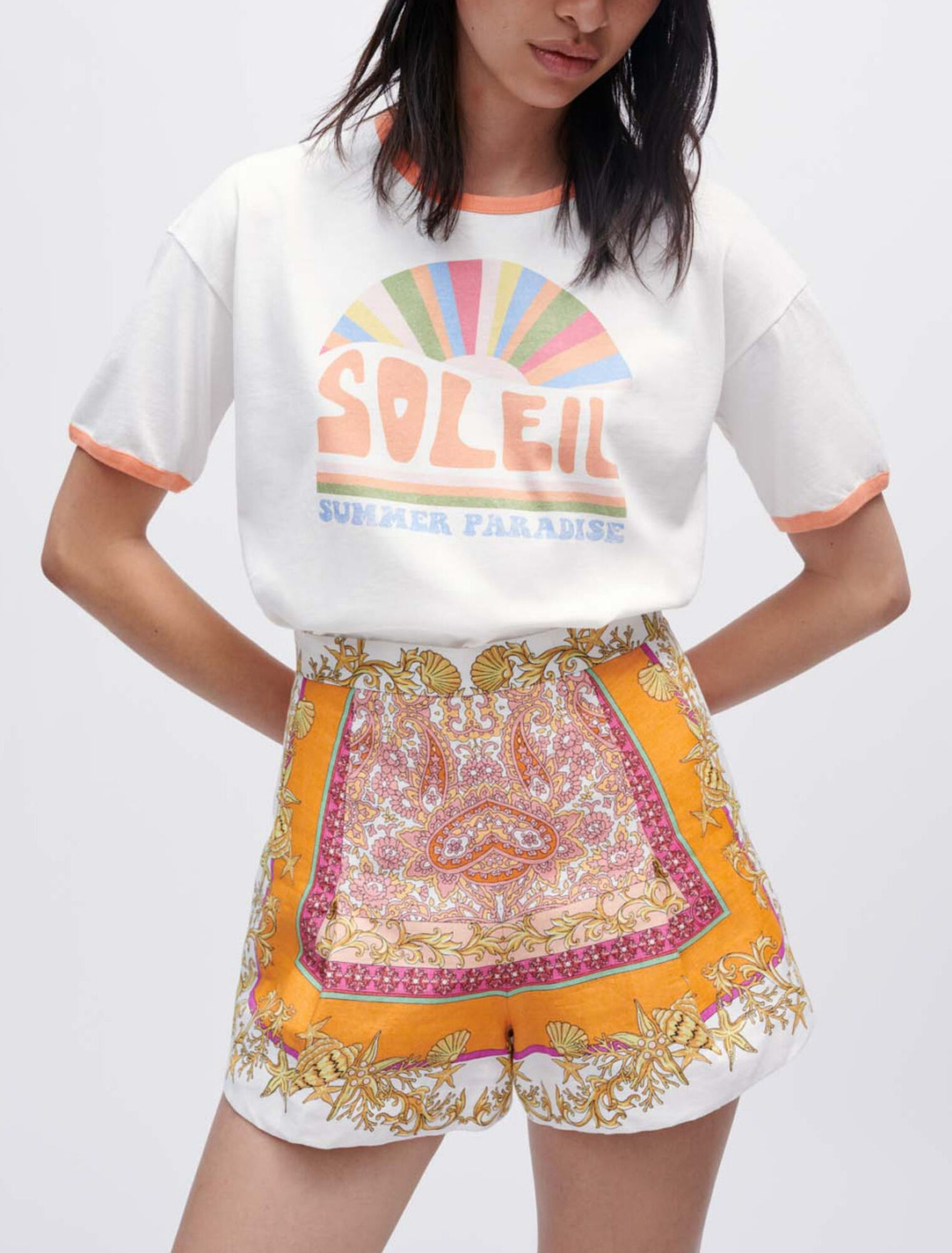 Wide SUMMER screen-printed tee-shirt