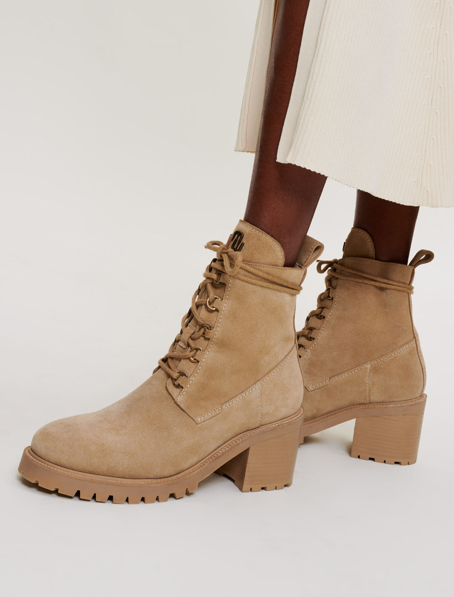 Suede leather ankle boots