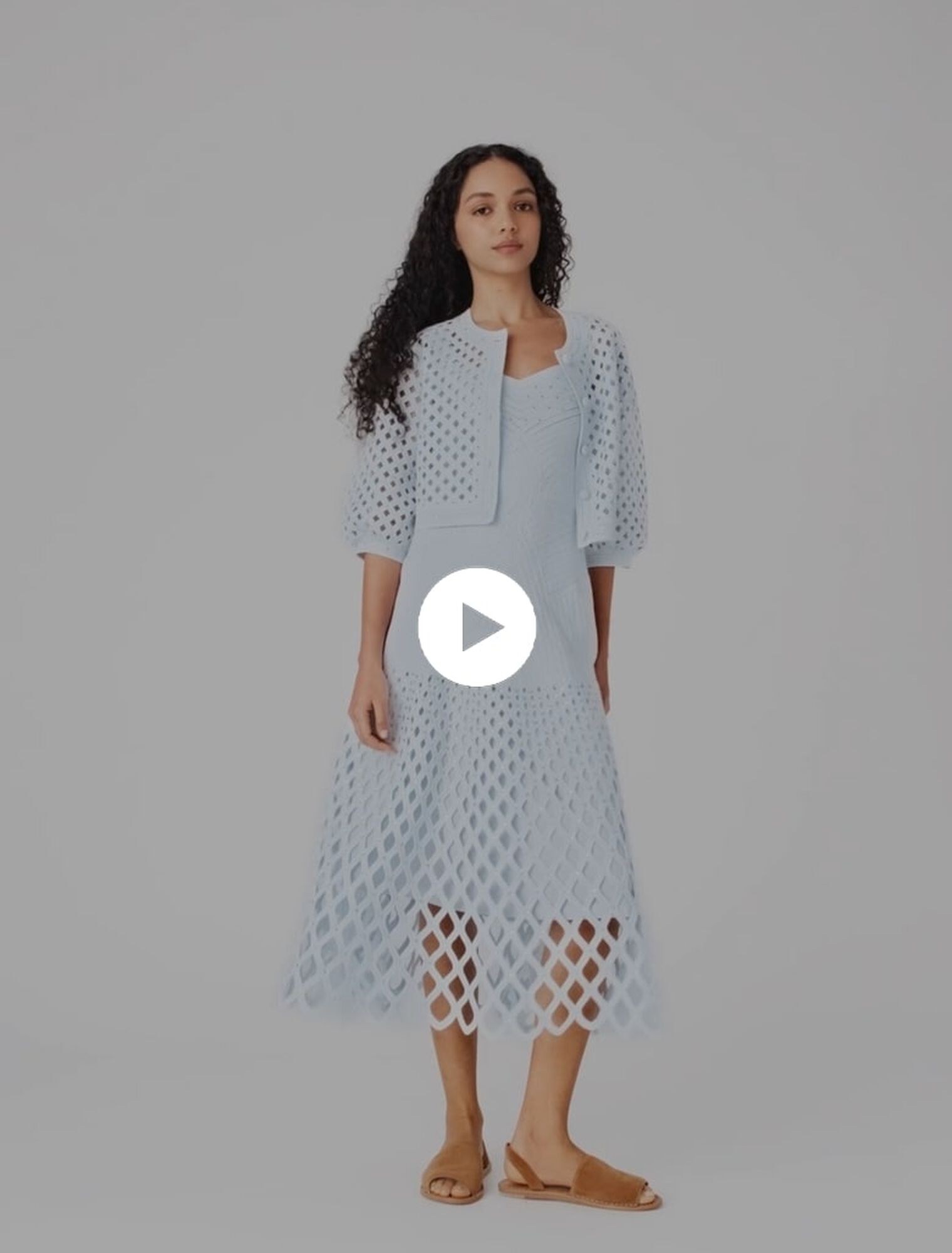 Rhinestone crochet cardigan