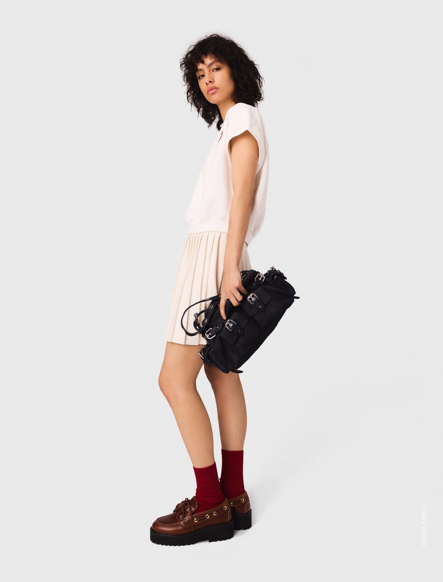 ミルク Embroidered fleece cropped sweatshirt White For Women | Maje