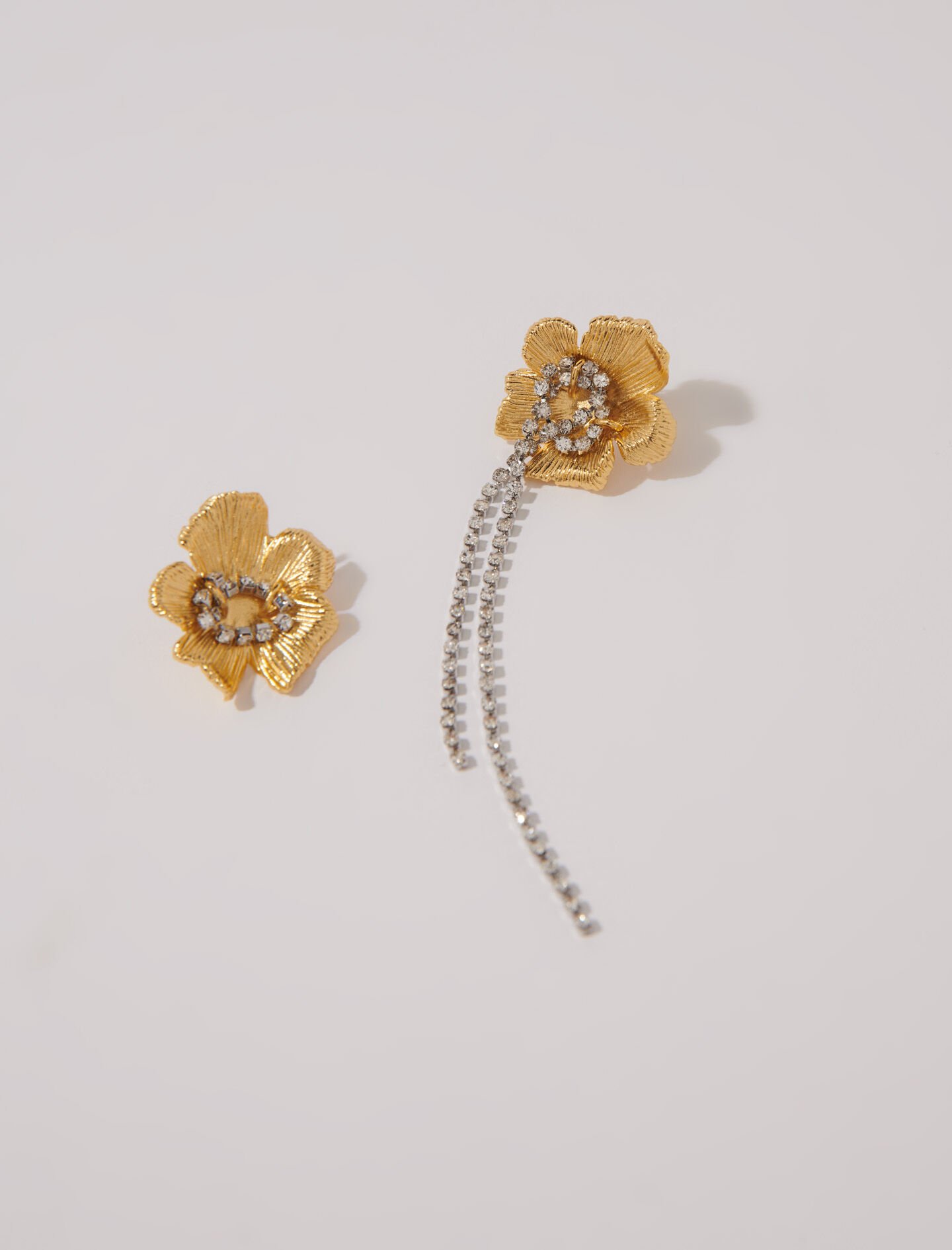 Flower earrings Denim - Jeans For Women | Maje