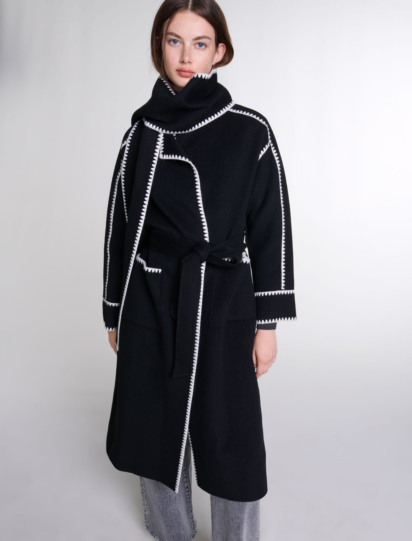 Two-tone double-faced coat Bicolor For Women | Maje