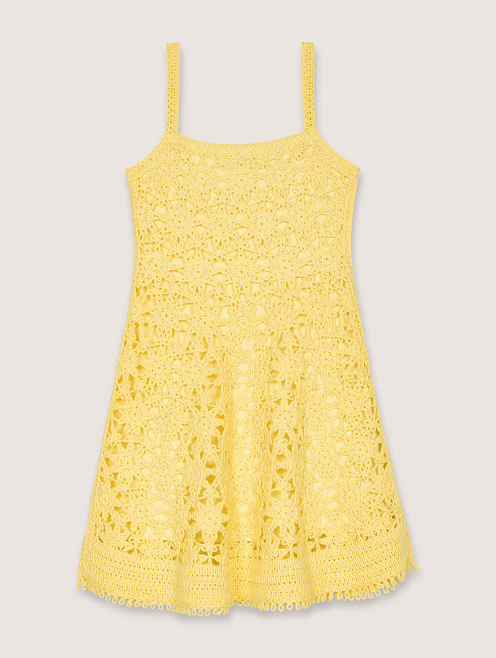 Crochet strappy mini dress
