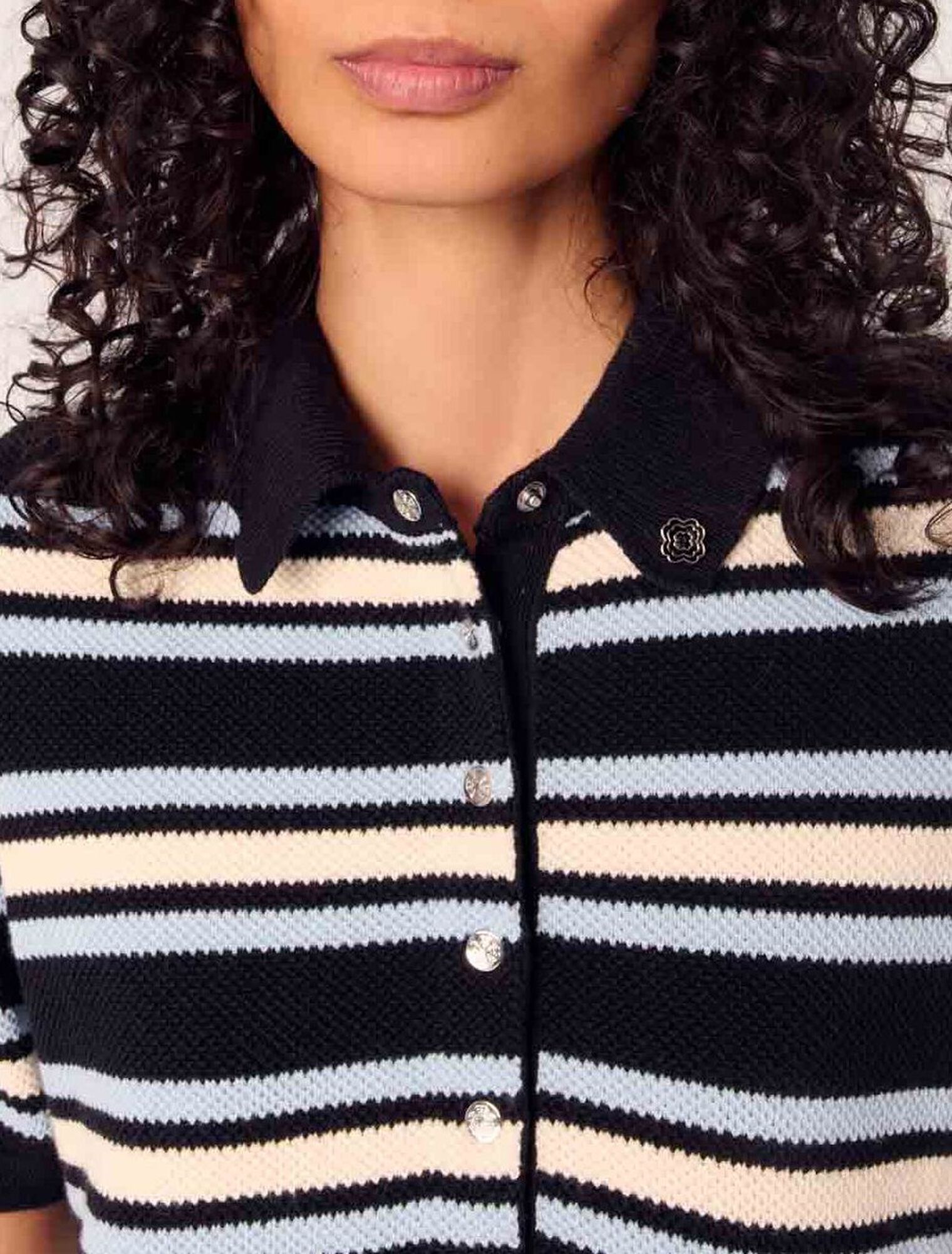 Striped knit polo dress