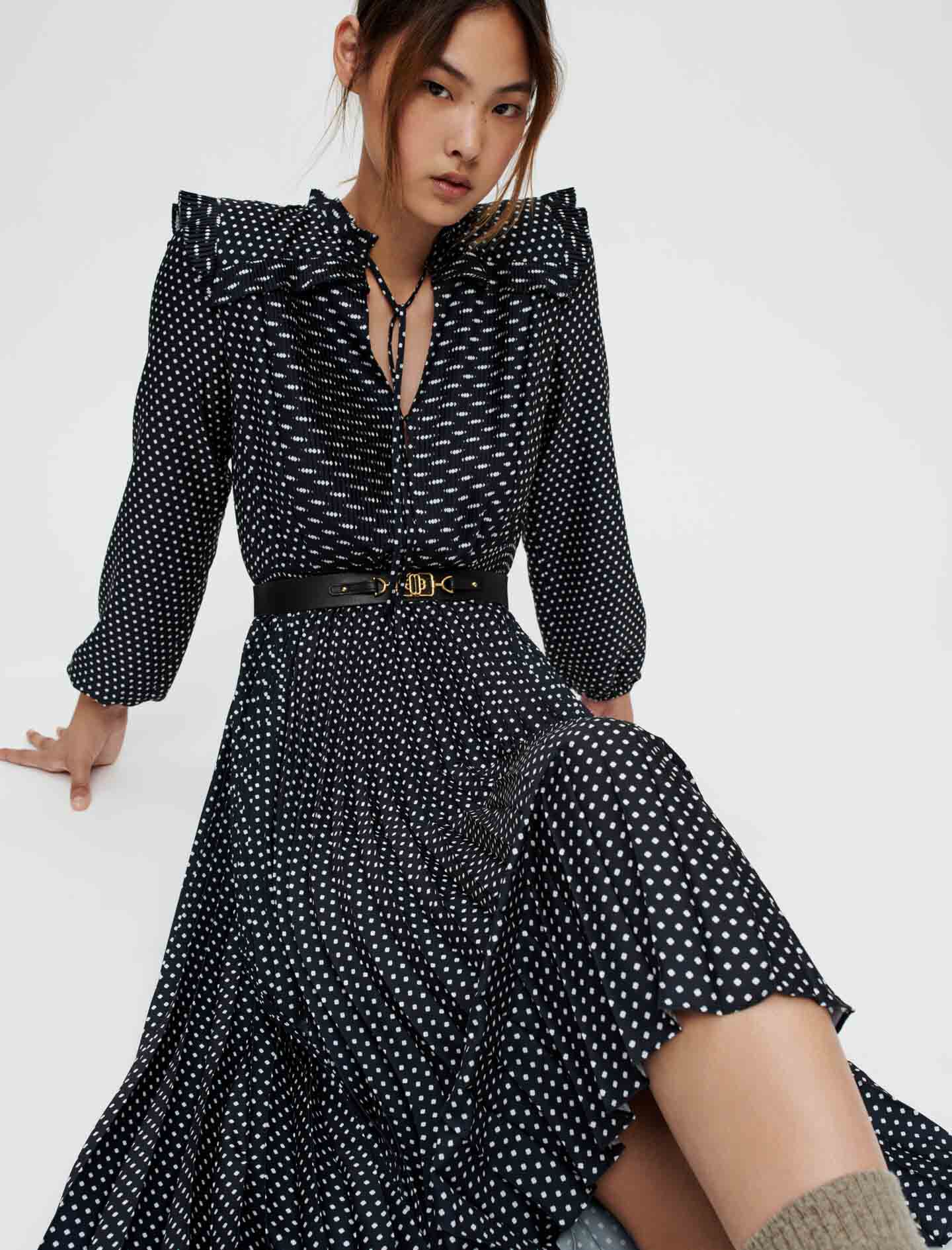 Maje polka dot dress new arrivals