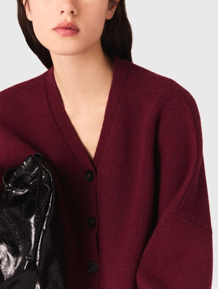 Cropped wool-blend cardigan