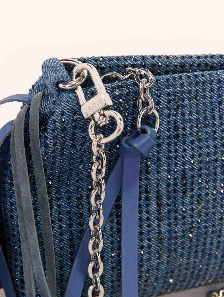 Miss M Pouch denim clutch bag