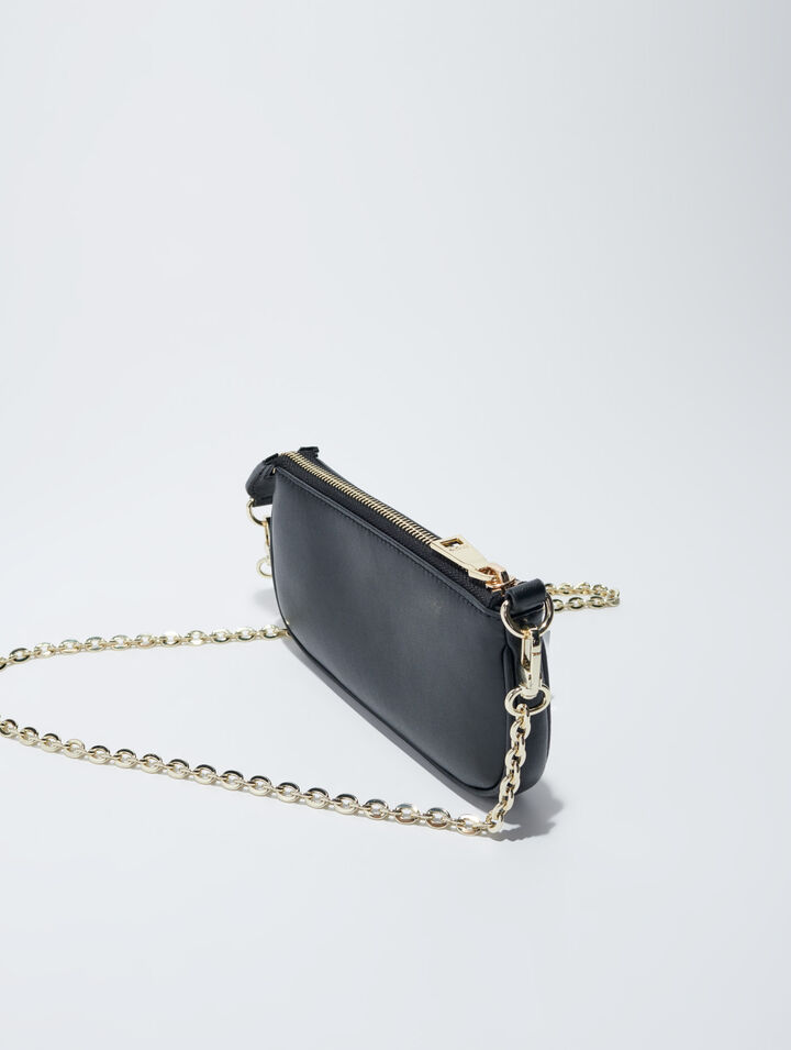 Small leather clutch bag