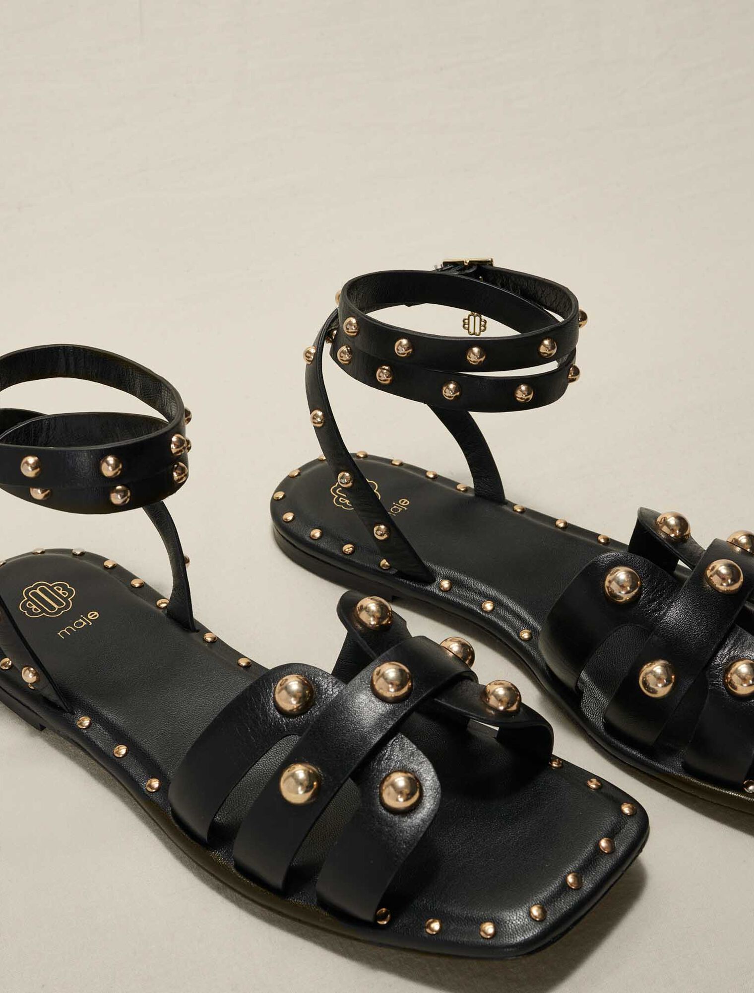 Studded leather sandals
