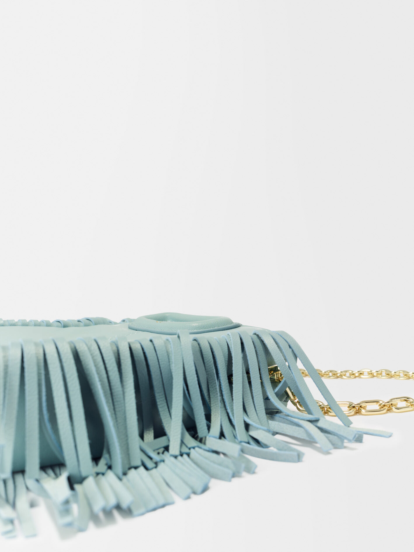 【MAJE】2WAYフリンジミニMバッグ グリーンレザー Leather mini M bag with chain