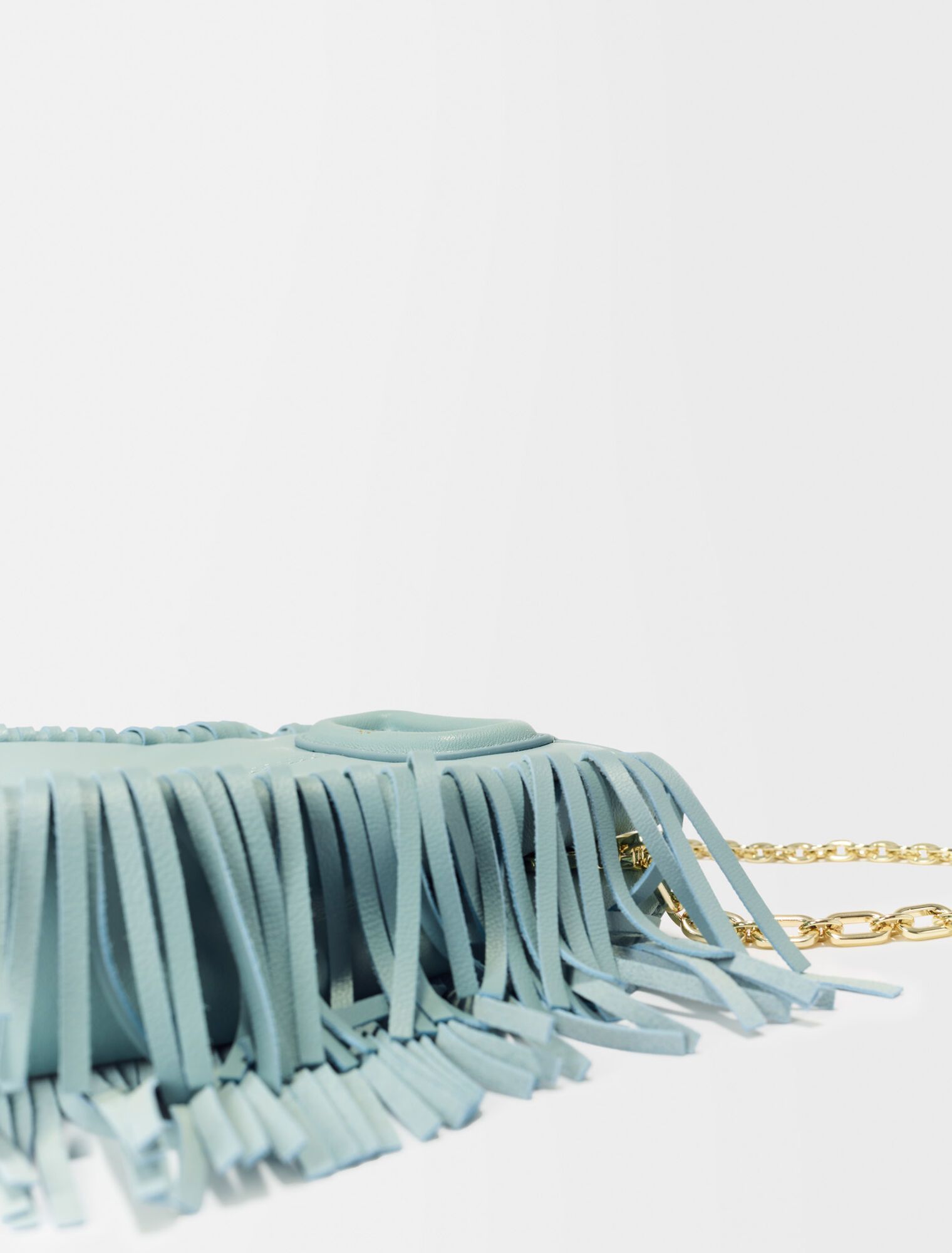 Leather mini M bag with chain
