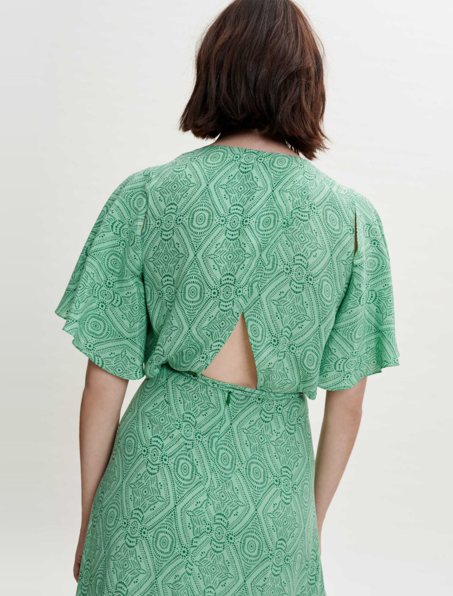 Fluid printed scarf dress