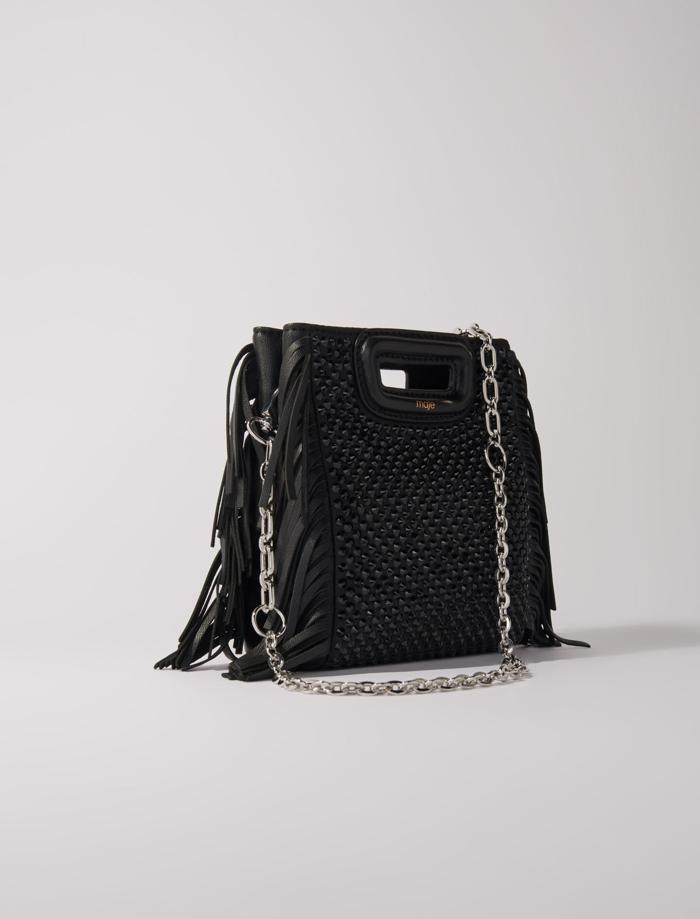 M mini rhinestone bag Black / Gray For Women | Maje