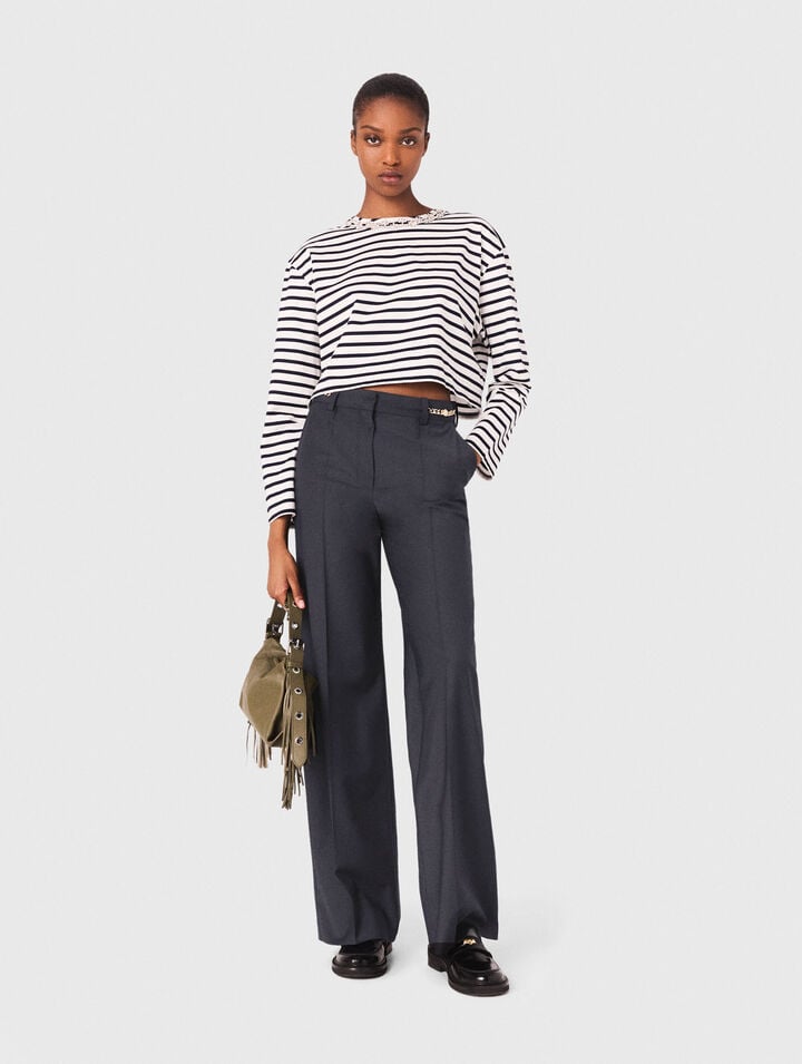 Suit trousers with chain detail