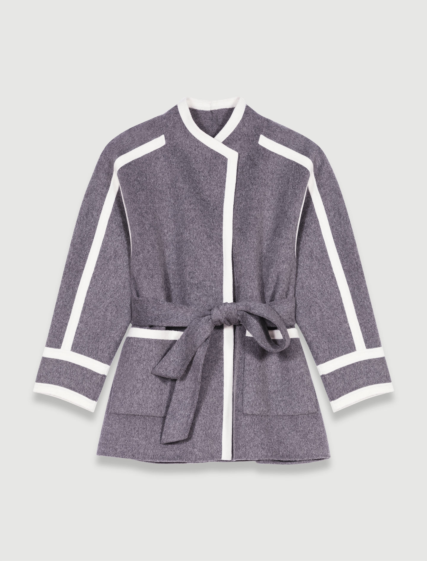 Short two-tone coat Black / Gray For Women | Maje Short two-tone coat Black / Gray For Women | Maje