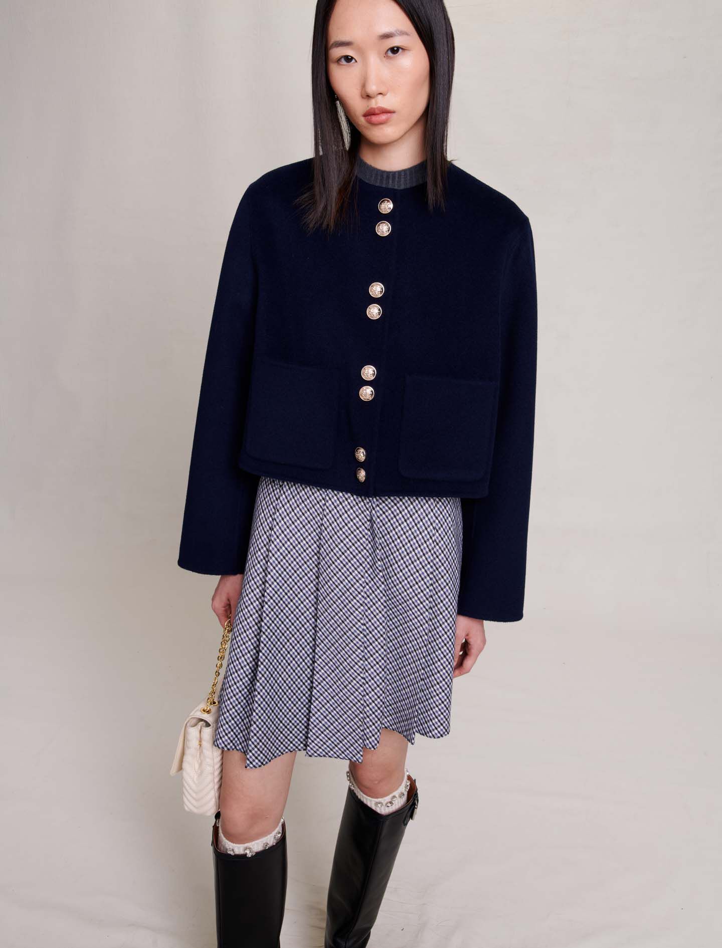 Cropped jacket Blue For Women | Maje