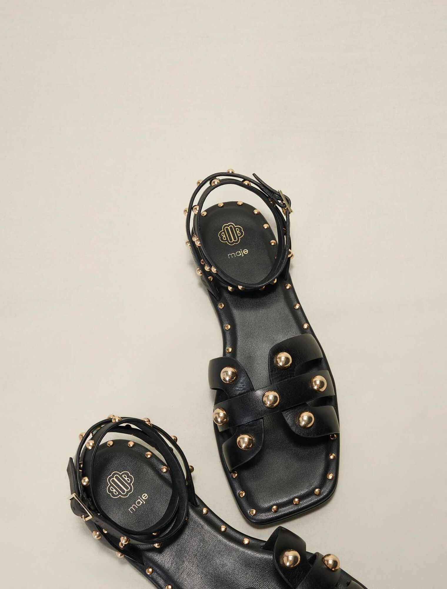 Studded leather sandals