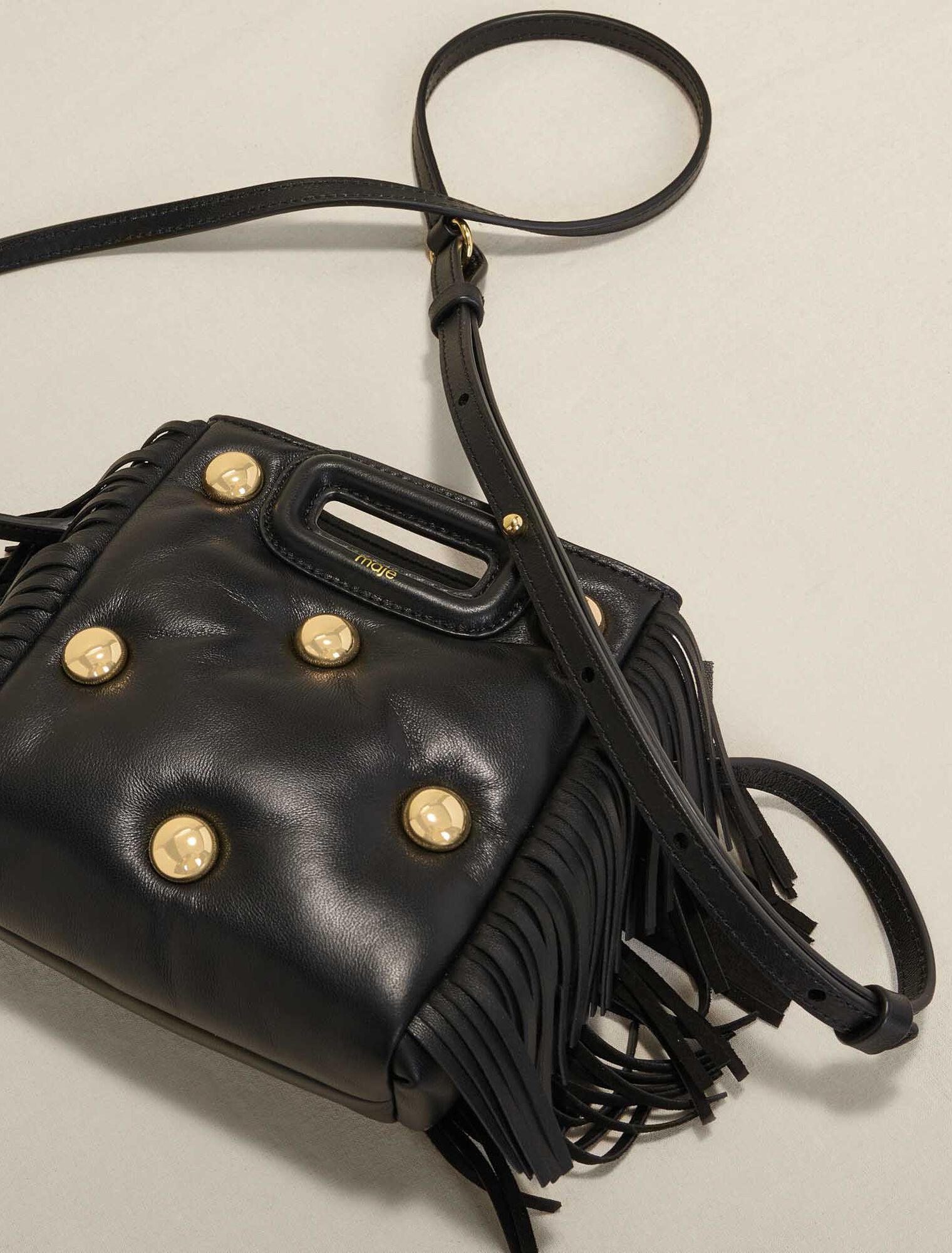 Studded quilted leather mini M bag