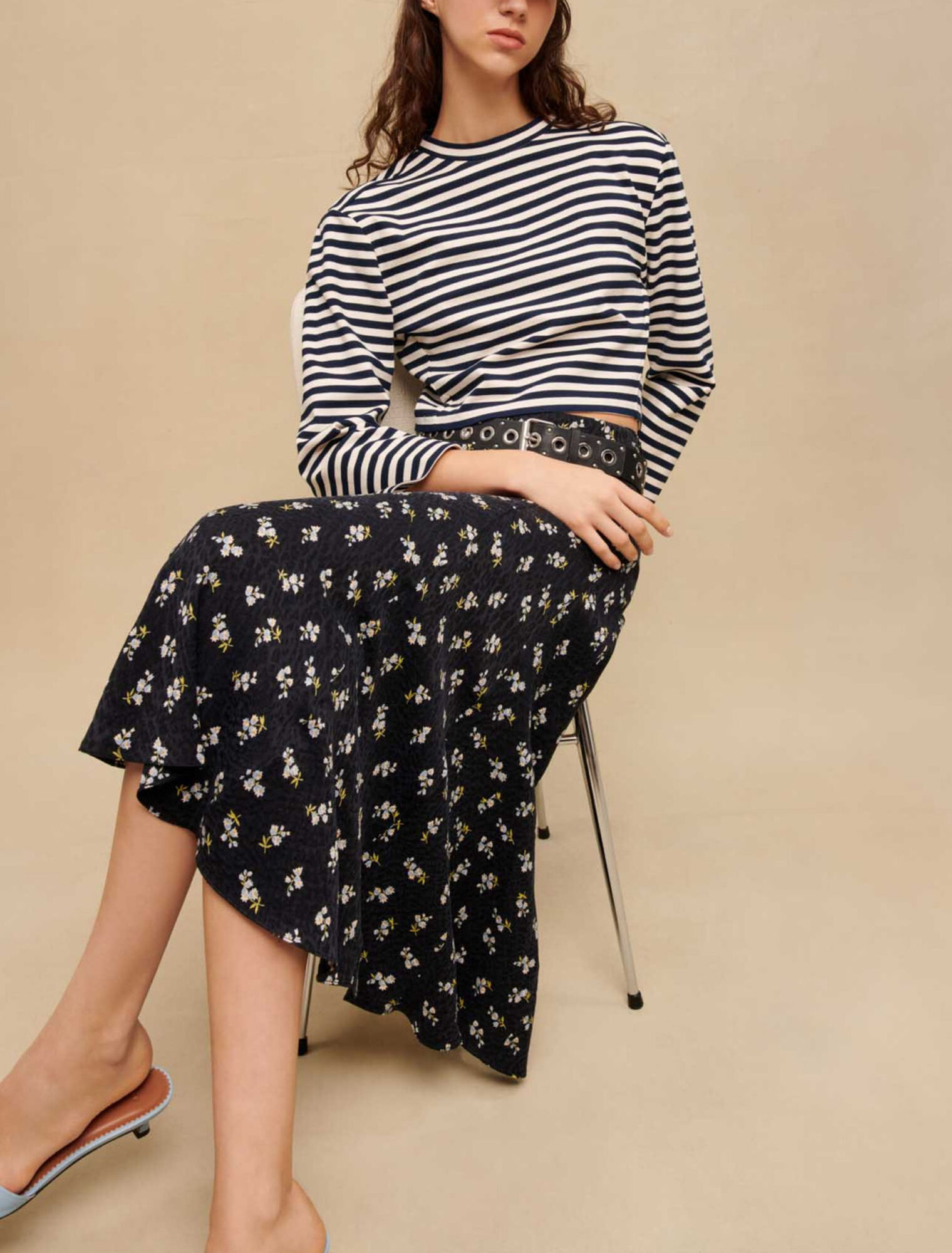 Floral printed long skirt