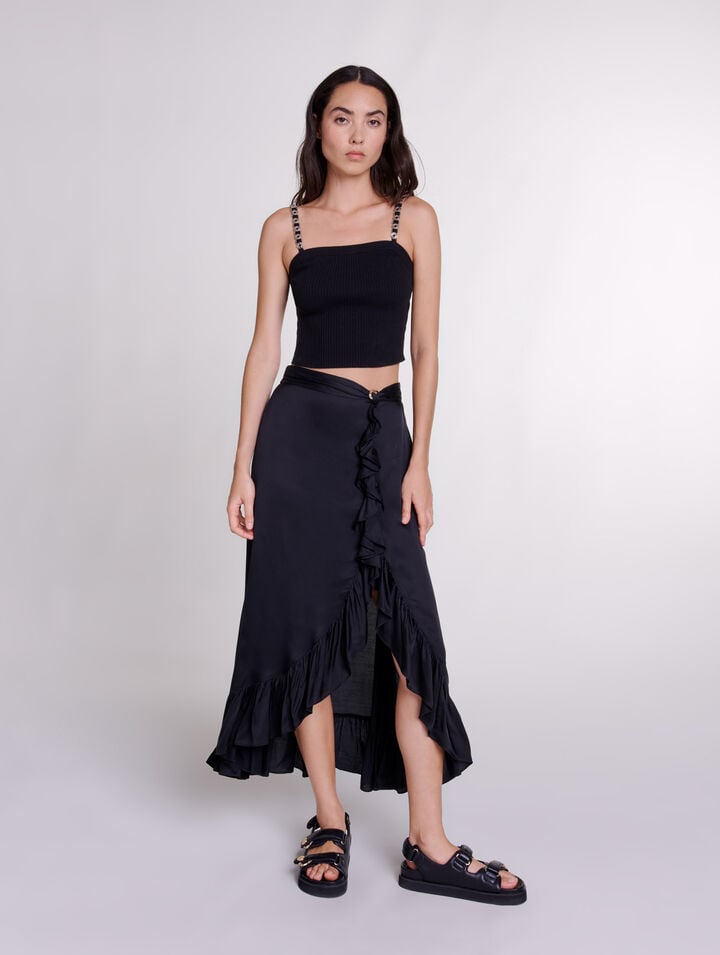 Crop top with removable straps