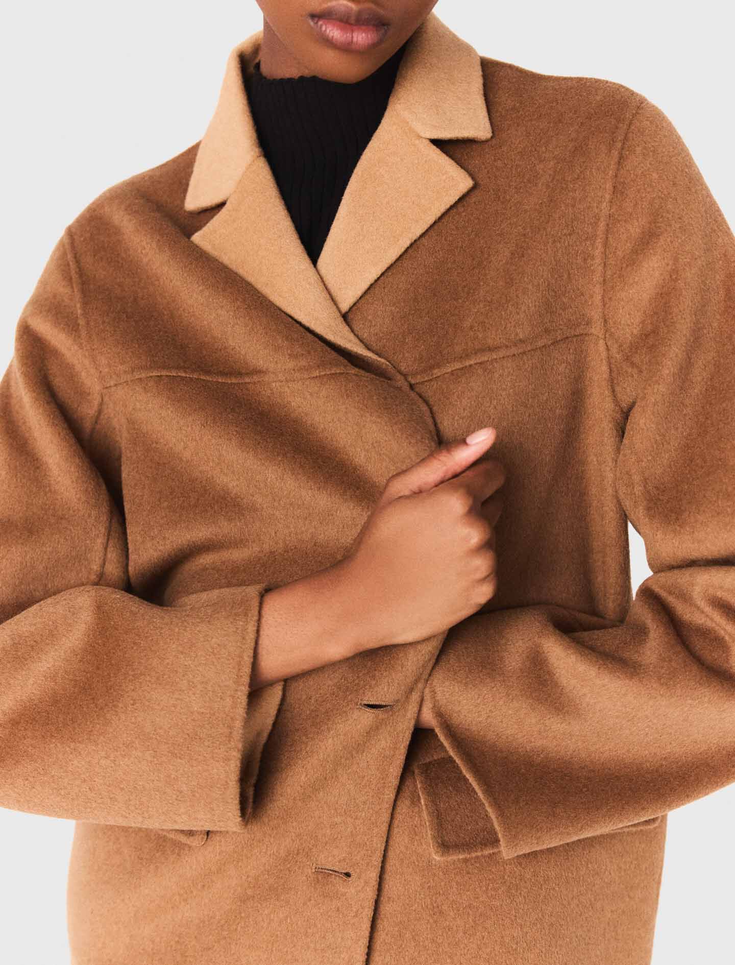 Double-faced mid-length coat Brown For Women | Maje