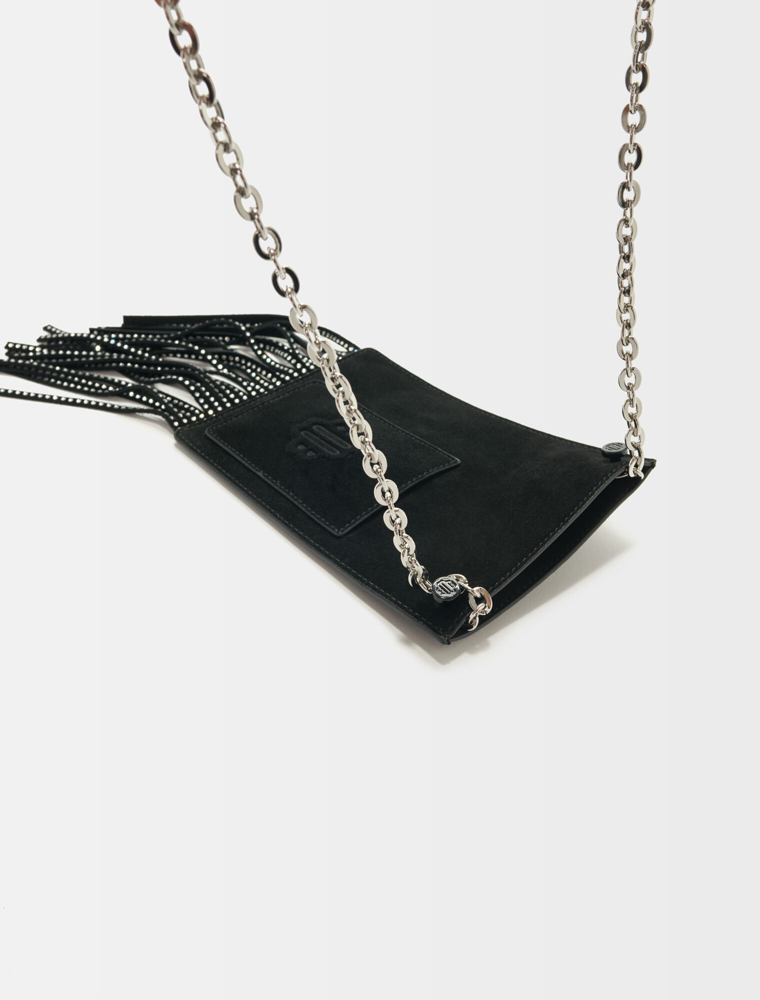 Leather fringe phone bag