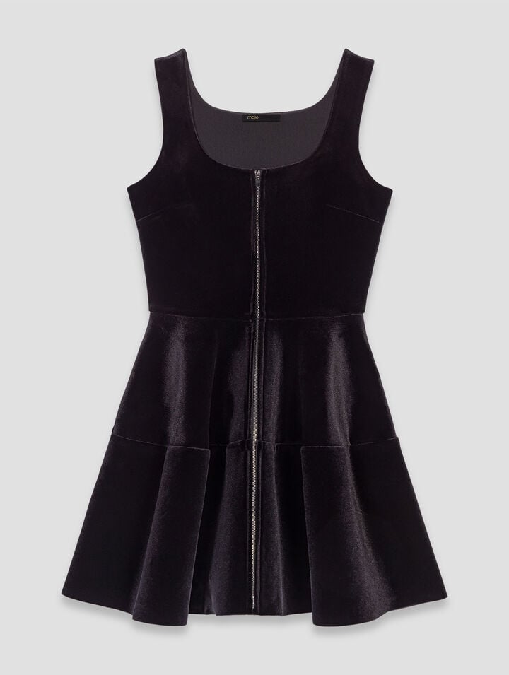 Short velvet skater dress