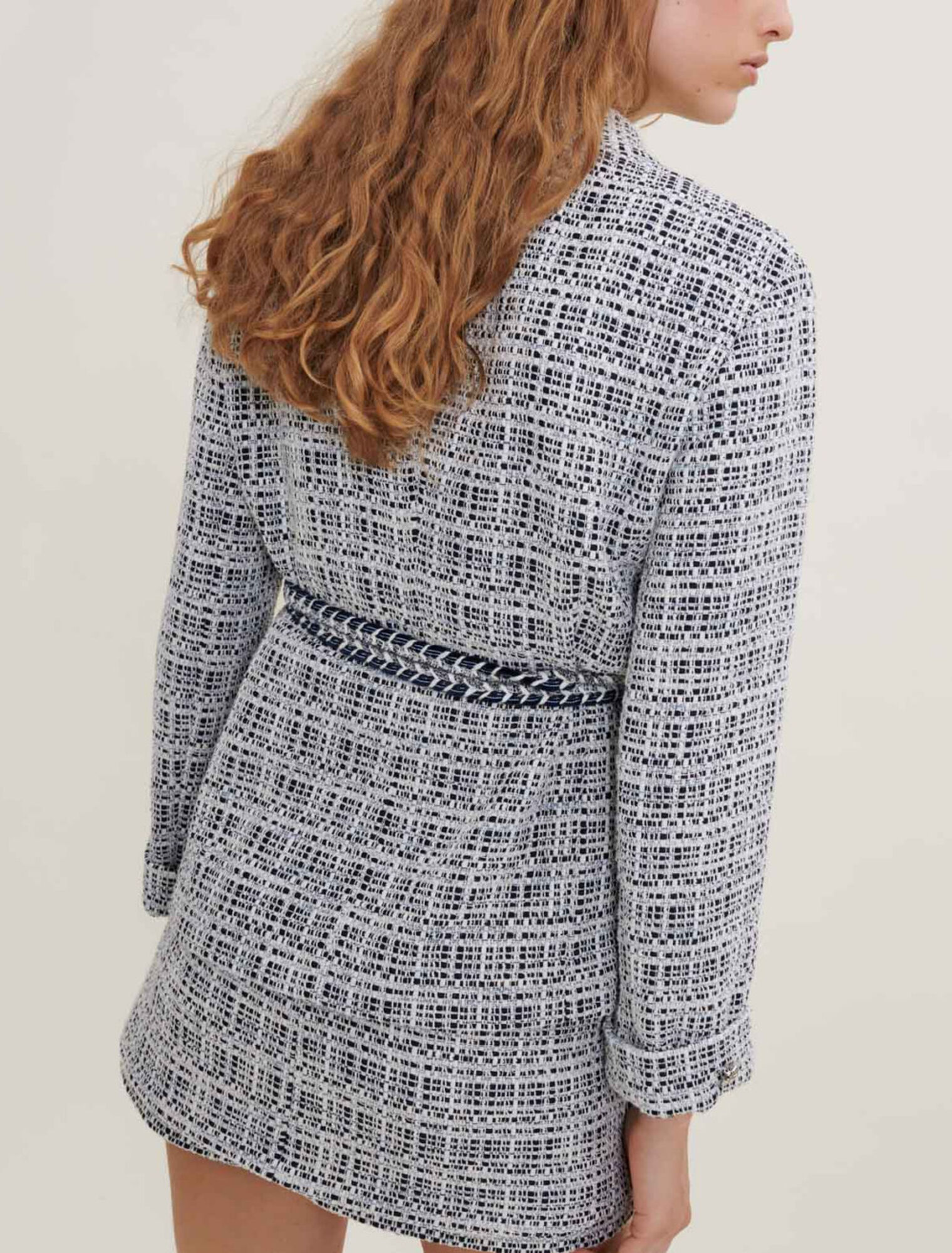 Belted tweed jacket