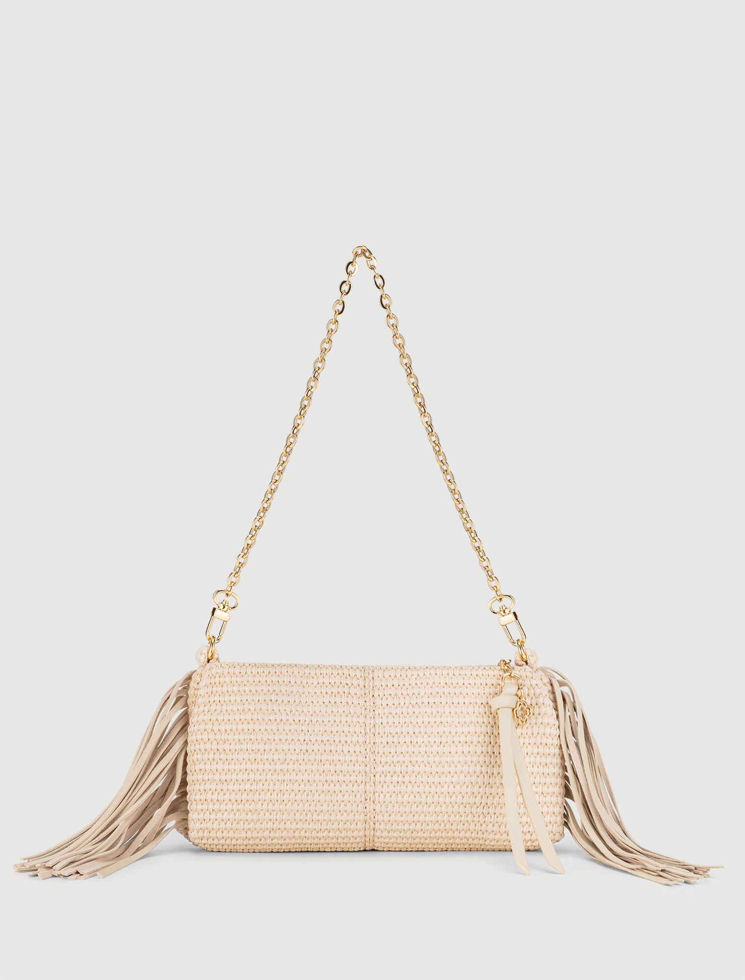 Miss M raffia-look clutch bag