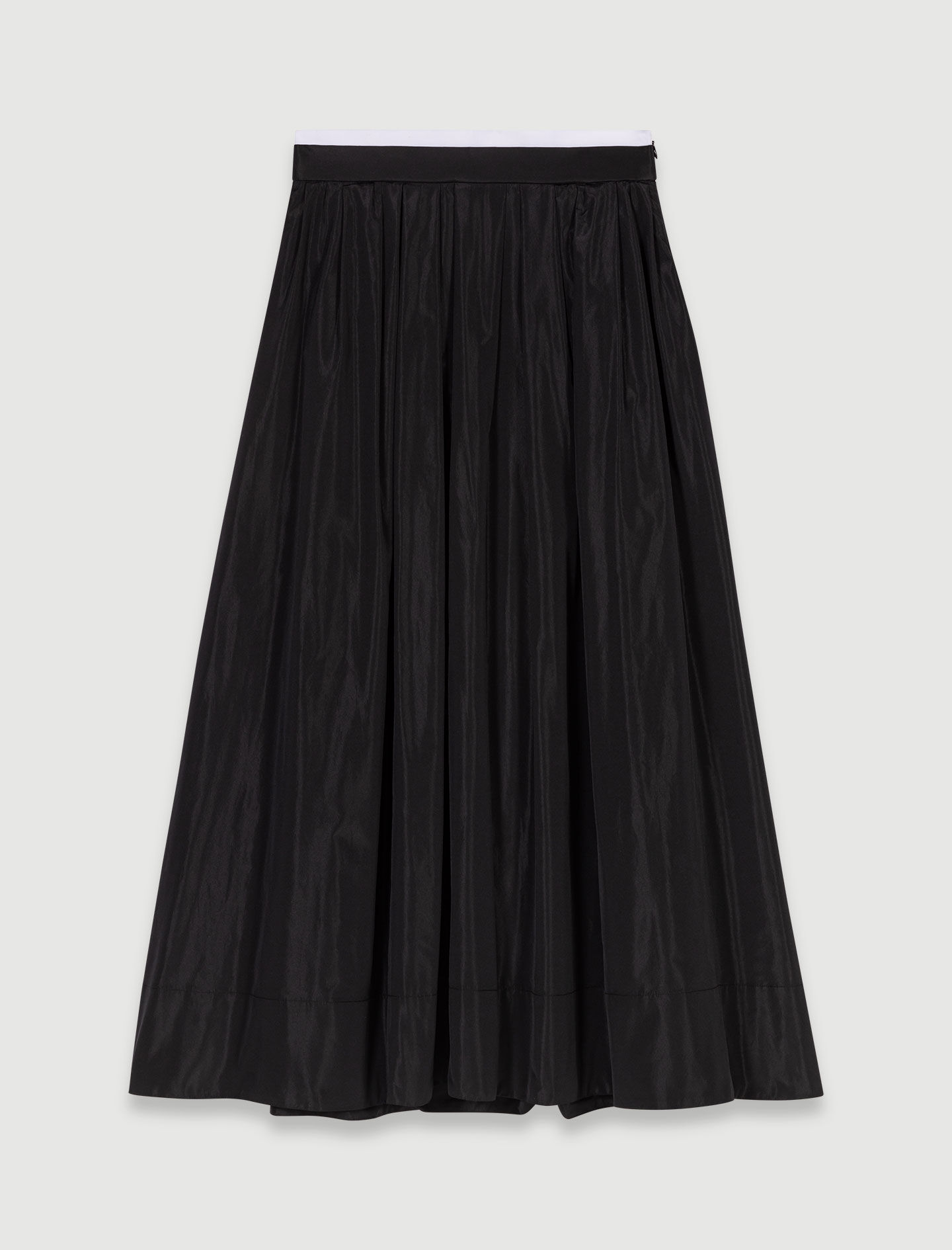 maxi skirt with contrast waistband Black / Gray For Women | Maje