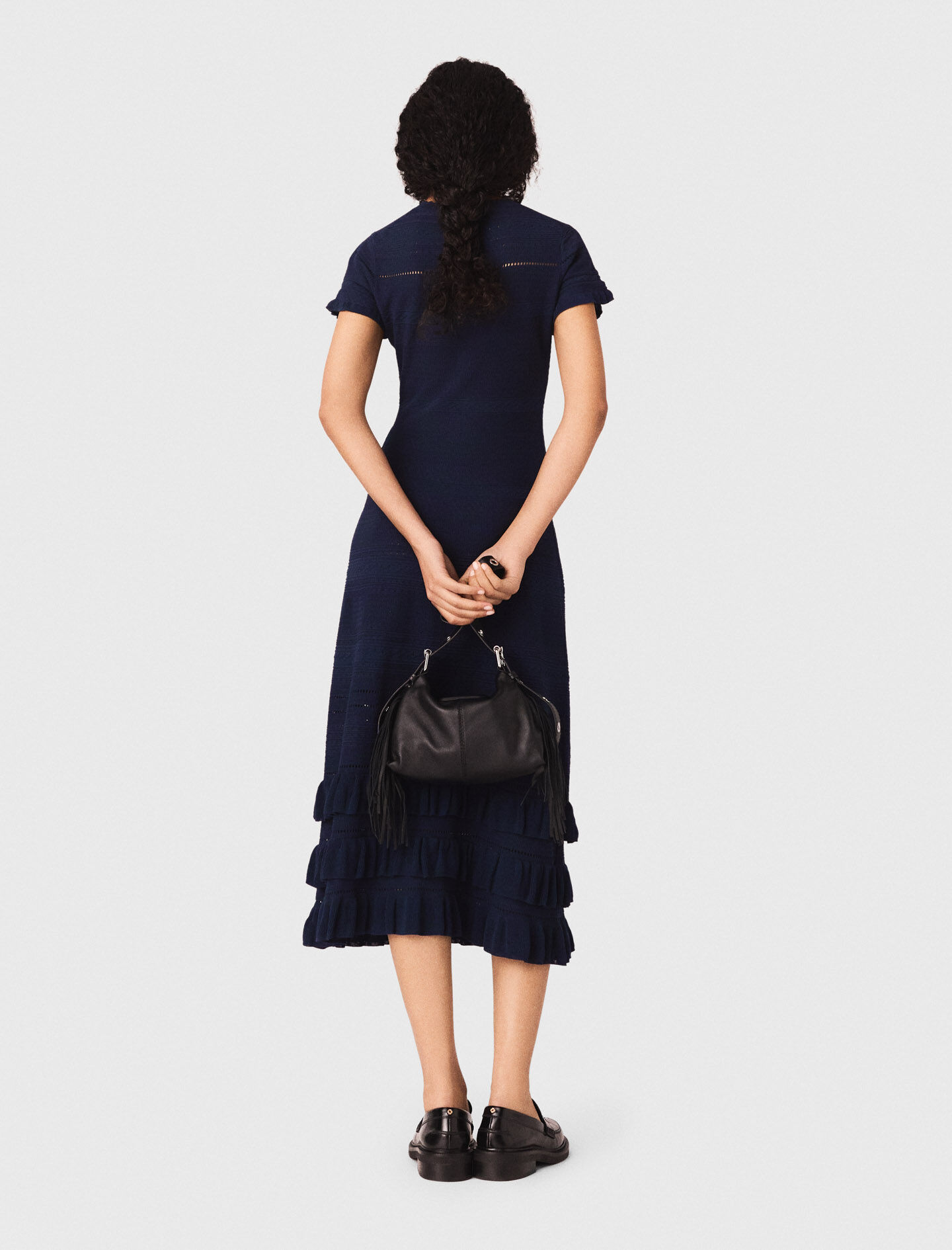 SUMMER KNIT FRILL DRESS リブ ニット マキシ ワンピ SUMMER KNIT