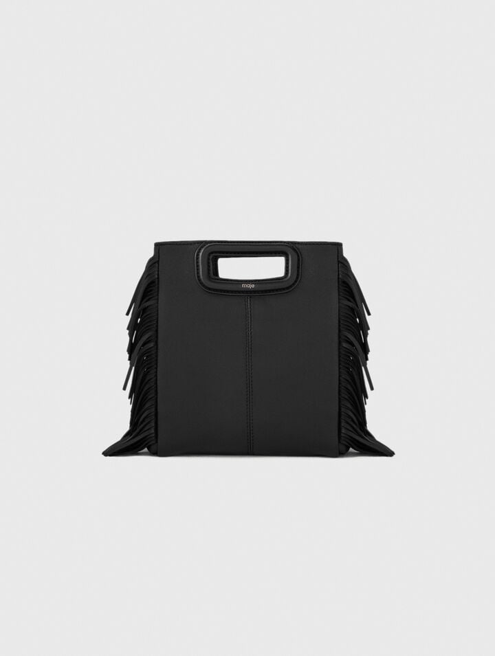Smooth leather M bag with fringing