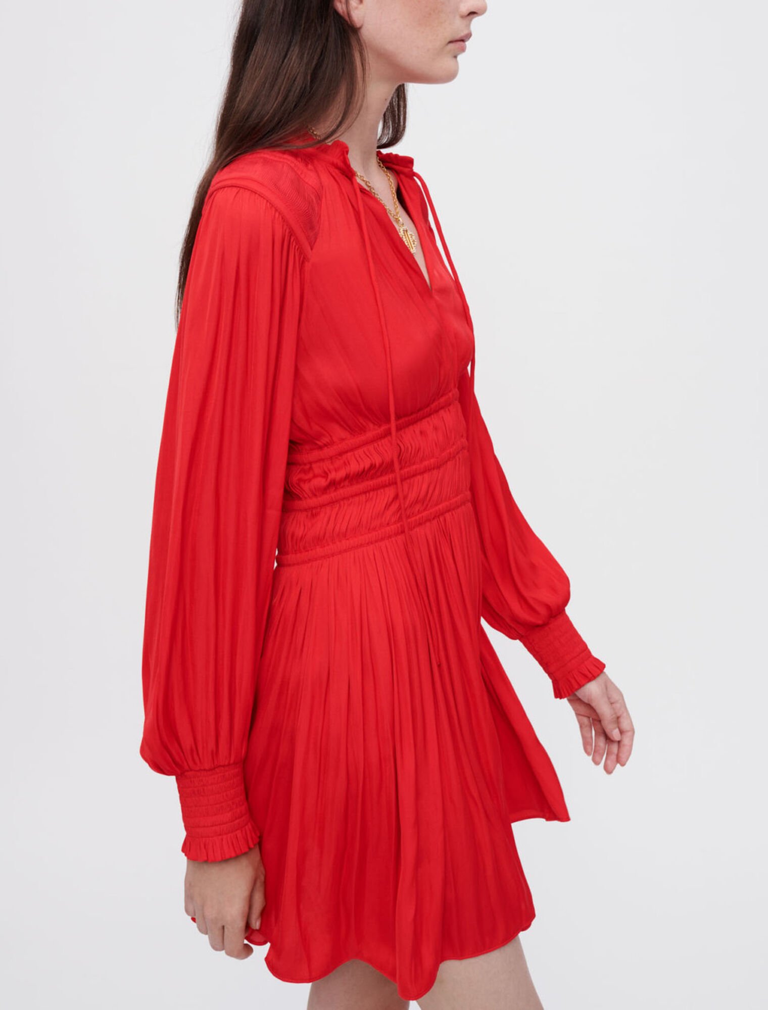 Waisted satin dress