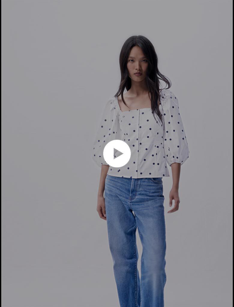 Puff-sleeved top White For Women | Maje