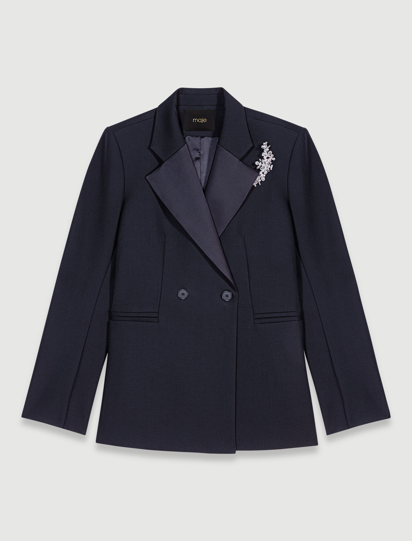 の 人気アイテムランキング with jacket Suit brooch Maje | Women For Gray / Black ジャケット・アウター