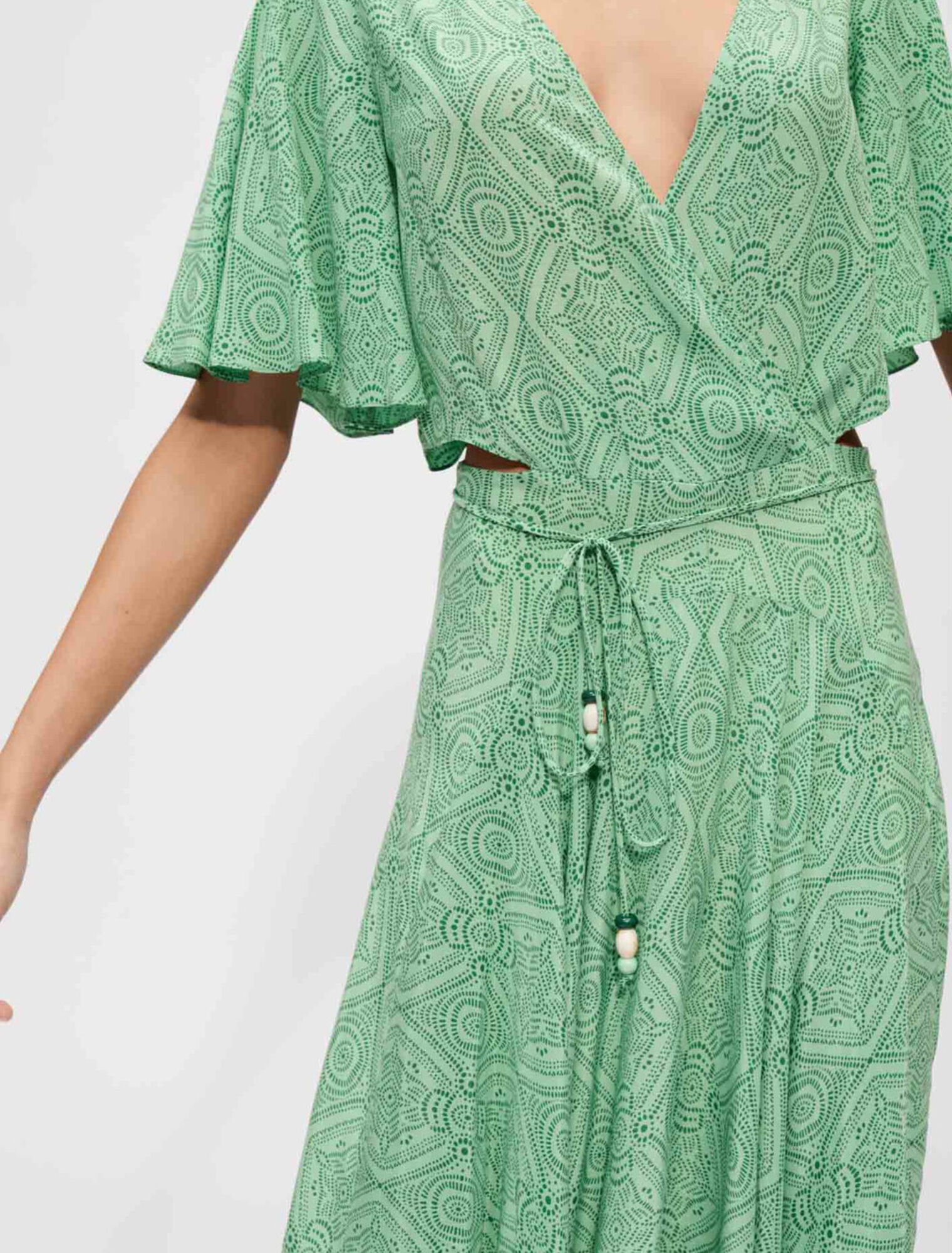 Fluid printed scarf dress