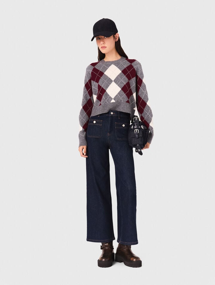 Argyle crop jumper