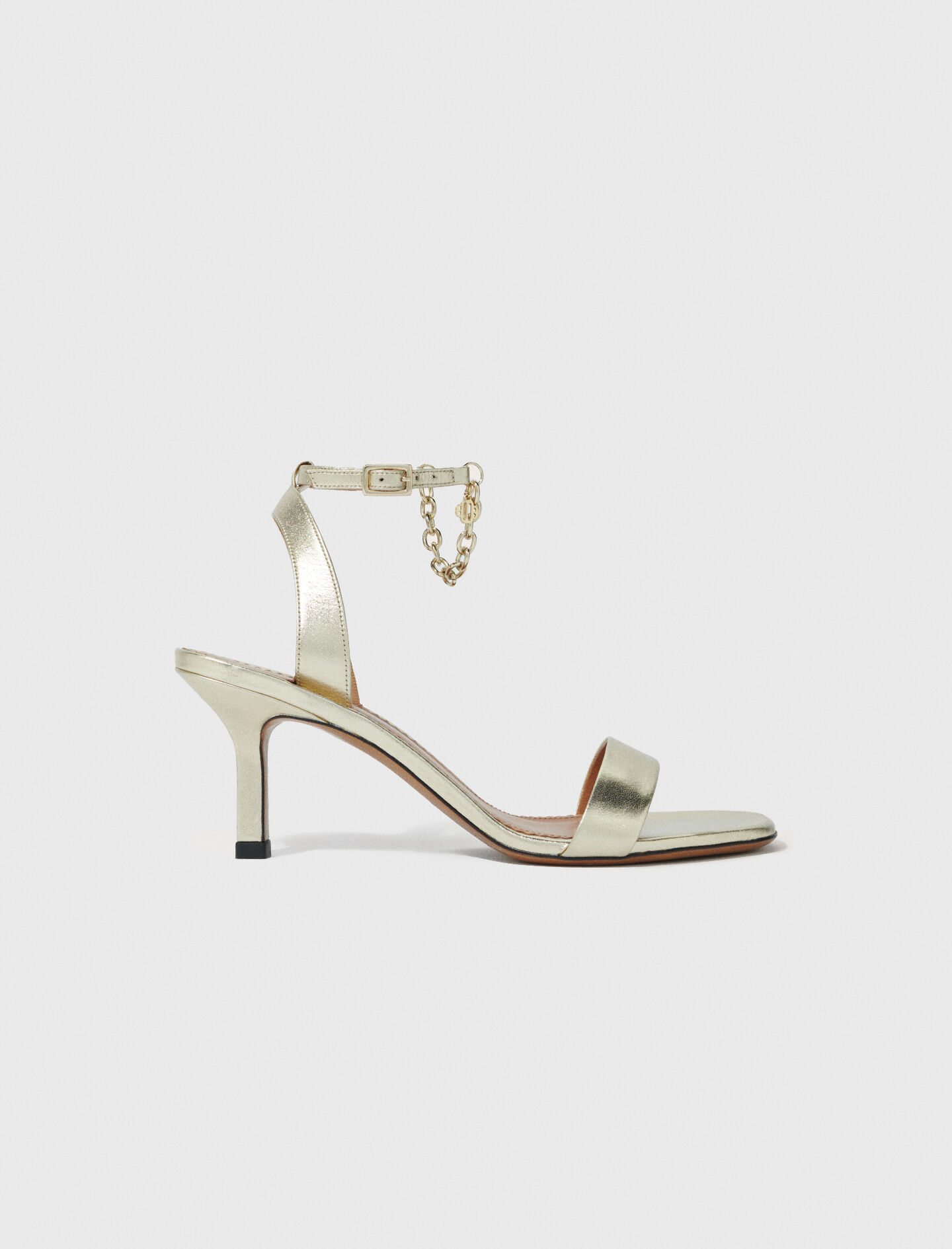 Gold metallic leather sandals Denim - Jeans For Women | Maje