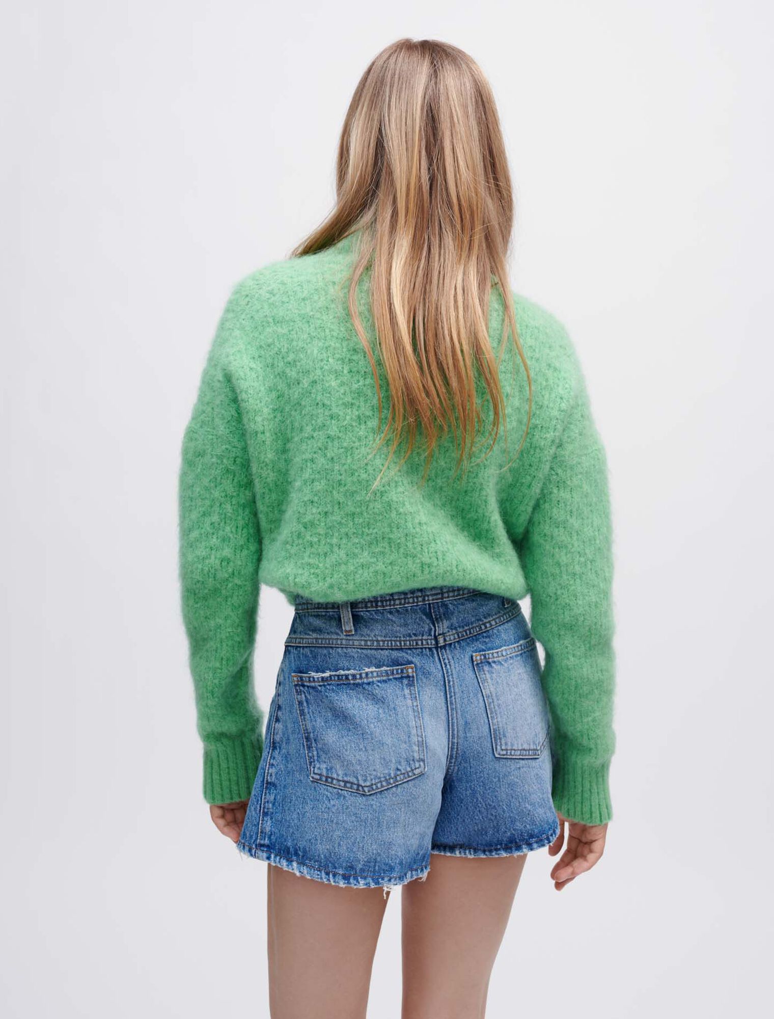 Denim shorts with rhinestones