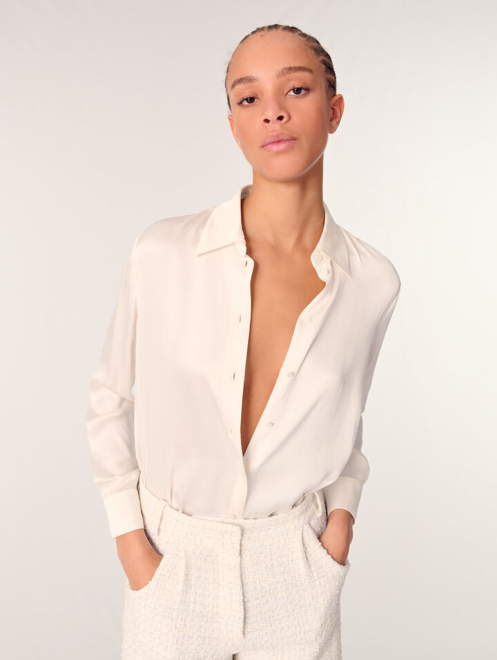 White silk blouse