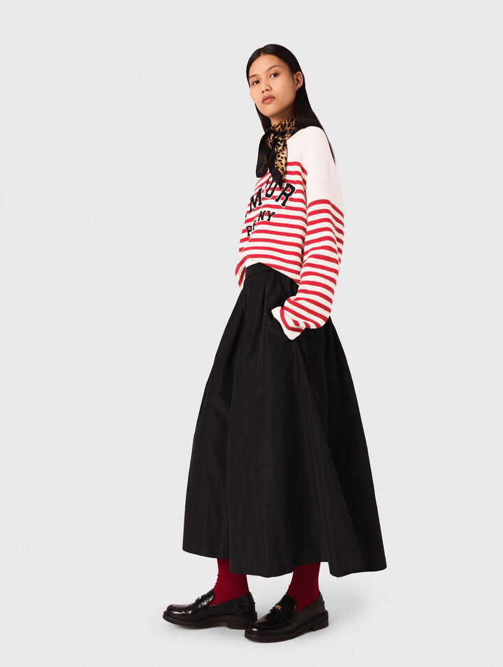 maxi skirt with contrast waistband